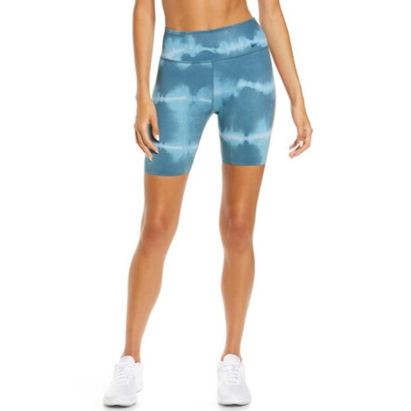 Nike Women One Luxe Dri-FIT Mid-Rise Training Shorts DO7814-058 Blue Size Small - Picture 2 of 9